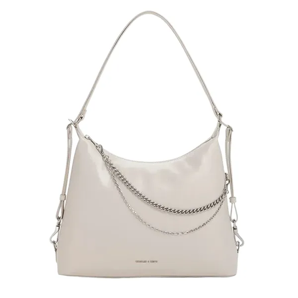 Túi Đeo Vai Nữ Charles & Keith Atwood Shell Grey Shoulder Bag CK2-40782798 Màu Ghi