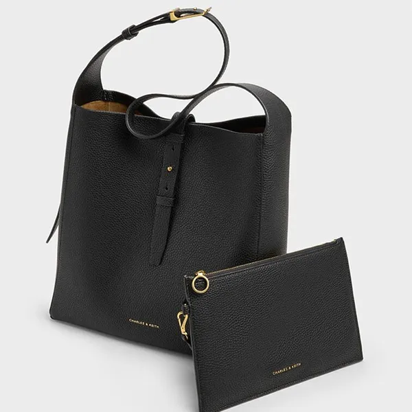 Túi Đeo Vai Nữ Charles & Keith Beryl Black Shoulder Bag CK2-40782652 Màu Đen