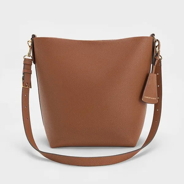 Túi Đeo Vai Nữ Charles & Keith Beryl Bucket Trapezoid Shoulder Bag Chocolate CK2-10151504_CHOCO Màu Nâu Chocolate