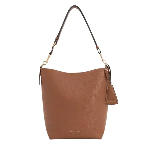 Túi Đeo Vai Nữ Charles & Keith Beryl Bucket Trapezoid Shoulder Bag Chocolate CK2-10151504_CHOCO Màu Nâu Chocolate