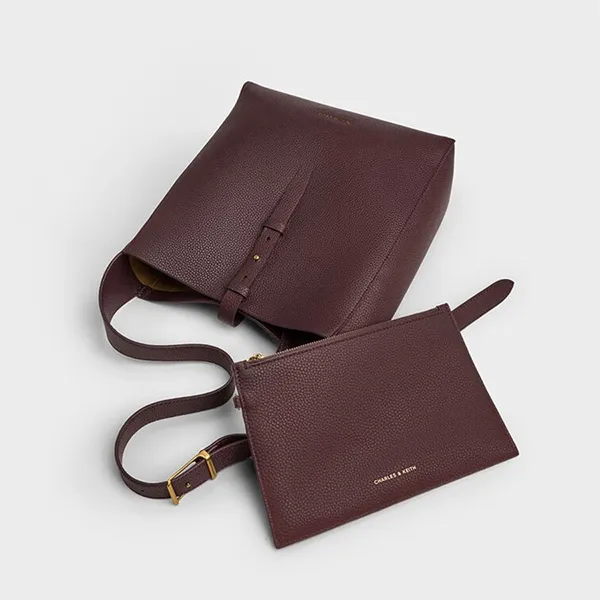 Túi Đeo Vai Nữ Charles & Keith Beryl Wineberry Red Shoulder Bag CK2-40782652 Màu Đỏ Rượu