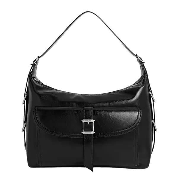 Túi Đeo Vai Nữ Charles & Keith Bryna Belted Hobo Noir Shoulder Bag CK2-40782622 Màu Đen