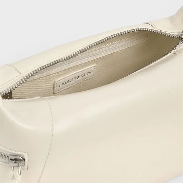Túi Đeo Vai Nữ Charles & Keith Bryna Belted Hobo Xylia Shoulder Bag CK2-40782413 Màu Kem