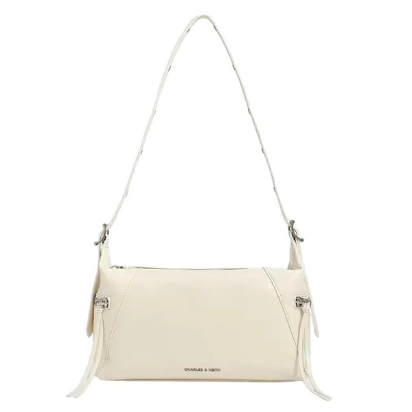 Túi Đeo Vai Nữ Charles & Keith Bryna Belted Hobo Xylia Shoulder Bag CK2-40782413 Màu Kem