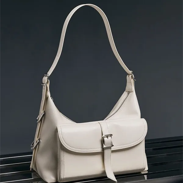 Túi Đeo Vai Nữ Charles & Keith Bryna Bryna Belted Hobo Cream CK2-40782622 Màu Kem