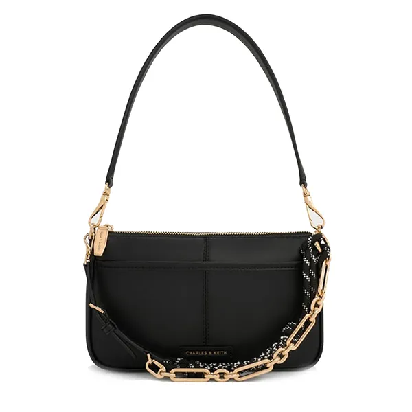 Túi Đeo Vai Nữ Charles & Keith CNK Addison Knotted-Rope Shoulder Bag CK2-20271647_BLACK Màu Đen