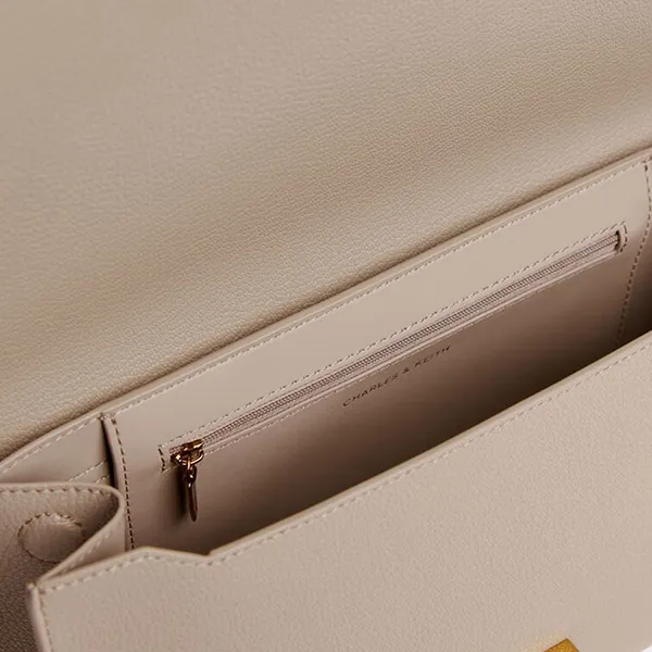 Túi Đeo Vai Nữ Charles & Keith CNK Allyn Shoulder Bag CK2-20782734_TAUPE Màu Taupe