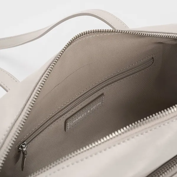 Túi Đeo Vai Nữ Charles & Keith CNK Atwood Chain Elongated Shoulder Bag - Shell Grey CK2-20671897 Màu Xám