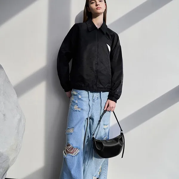 Túi Đeo Vai Nữ Charles & Keith CNK Calla Half-Moon Bag - Noir CK2-20671663 Màu Đen