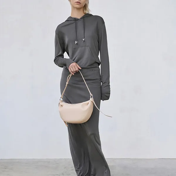 Túi Đeo Vai Nữ Charles & Keith CNK Calla Half-Moon Bag - Oat CK2-20671663 Màu Kem