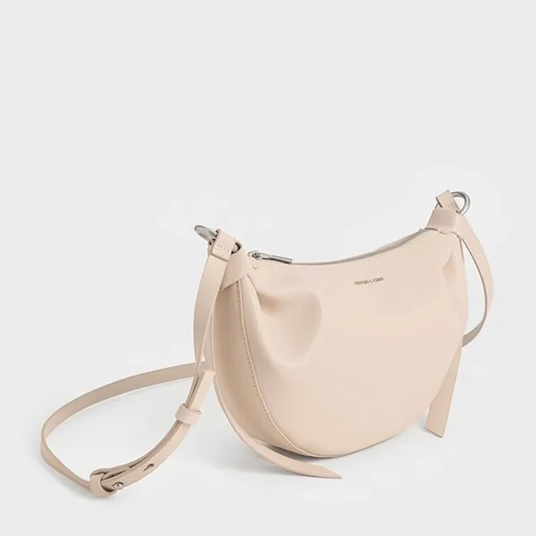 Túi Đeo Vai Nữ Charles & Keith CNK Calla Half-Moon Bag - Oat CK2-20671663 Màu Kem