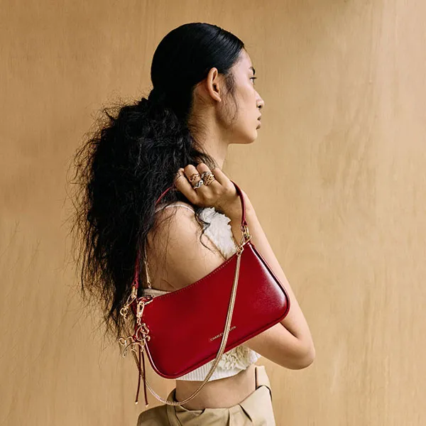 Túi Đeo Vai Nữ Charles & Keith CNK Elspeth Horse-Motif Shoulder Bag CK2-80151362 Tomato Red Màu Đỏ