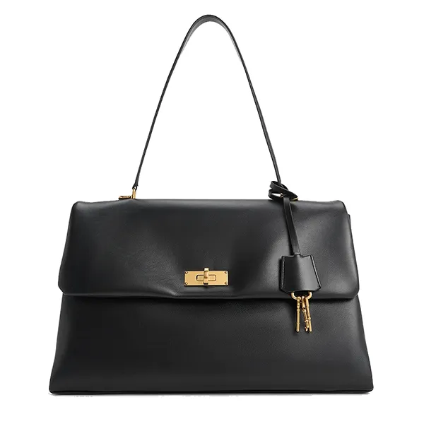 Túi Đeo Vai Nữ Charles & Keith CNK Kerry Top Handle Satchel Bag - Black CK2-20782514 Màu Đen