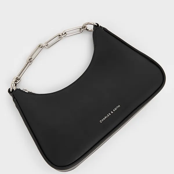 Túi Đeo Vai Nữ Charles & Keith CNK Lane Chain-Link Shoulder Bag - Noir CK2-20271604 Màu Đen