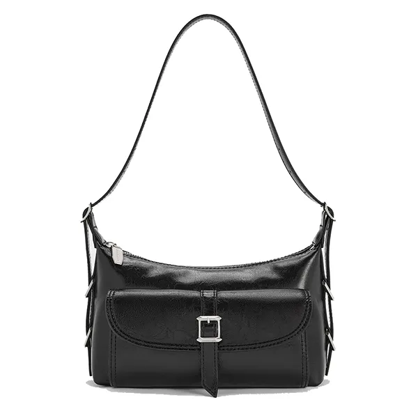 Túi Đeo Vai Nữ Charles & Keith CNK Mini Bryna Belted Hobo - Noir CK2-20782621 Màu Đen