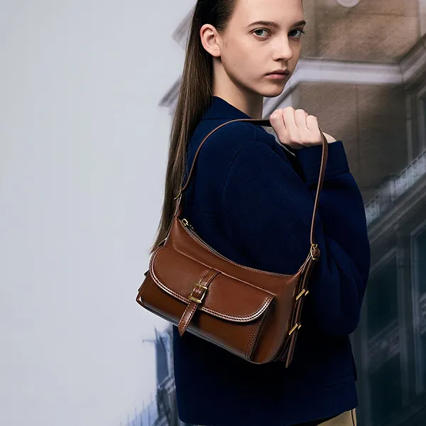 Túi Đeo Vai Nữ Charles & Keith CNK Mini Bryna Belted Shoulder Bag - Dark Brown CK2-20782621 Màu Nâu