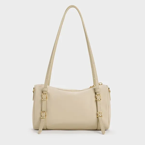Túi Đeo Vai Nữ Charles & Keith CNK Mini Levy Nylon Shoulder Bag - Dusted Oat CK2-20151613_DU.OAT Màu Be