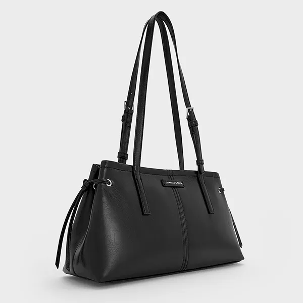 Túi Đeo Vai Nữ Charles & Keith CNK Noane Elongated-Handle Shoulder Bag - Noir CK2-20782673 Màu Đen