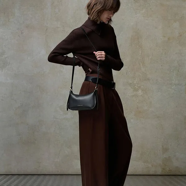 Túi Đeo Vai Nữ Charles & Keith CNKMini Calla Shoulder Bag - Black CK2-20671784 Màu Đen