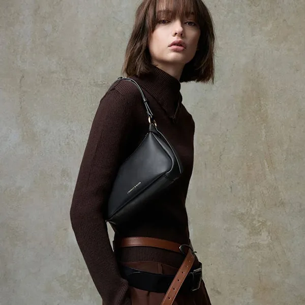 Túi Đeo Vai Nữ Charles & Keith CNKMini Calla Shoulder Bag - Black CK2-20671784 Màu Đen