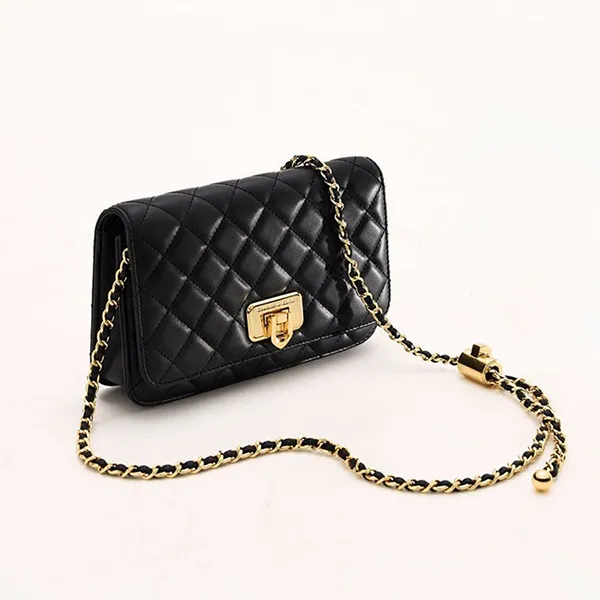 Túi Đeo Vai Nữ Charles & Keith Cressida Quilted Rectangular Clutch Black CK2-70160131_BLACK Màu Đen