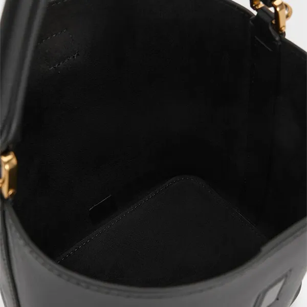 Túi Đeo Vai Nữ Charles & Keith Gabine Leather Rectangular Shoulder Bag Black SL2-10681222_BLACK Màu Đen