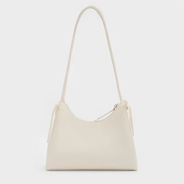 Túi Đeo Vai Nữ Charles & Keith Hazel Bow Cream Shoulder Bag CK2-40160249 Màu Kem
