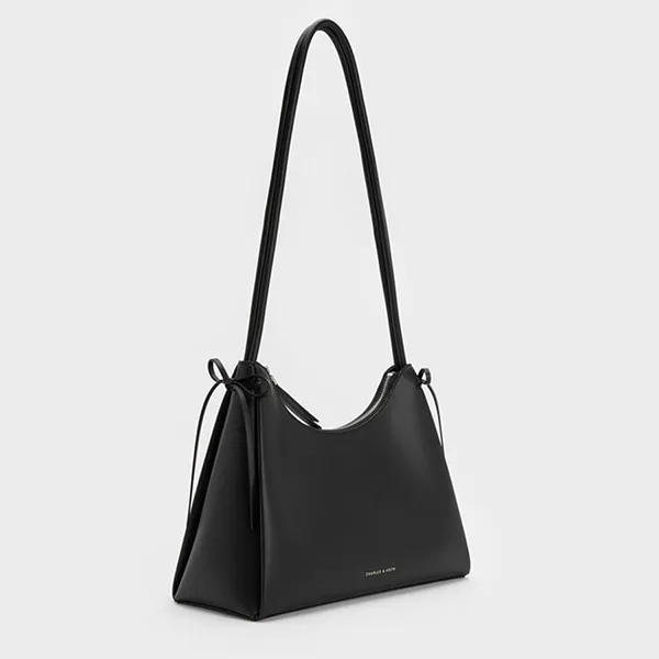 Túi Đeo Vai Nữ Charles & Keith Hazel Bow Noir Shoulder Bag CK2-40160249 Màu Đen
