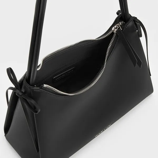 Túi Đeo Vai Nữ Charles & Keith Hazel Bow Noir Shoulder Bag CK2-40160249 Màu Đen