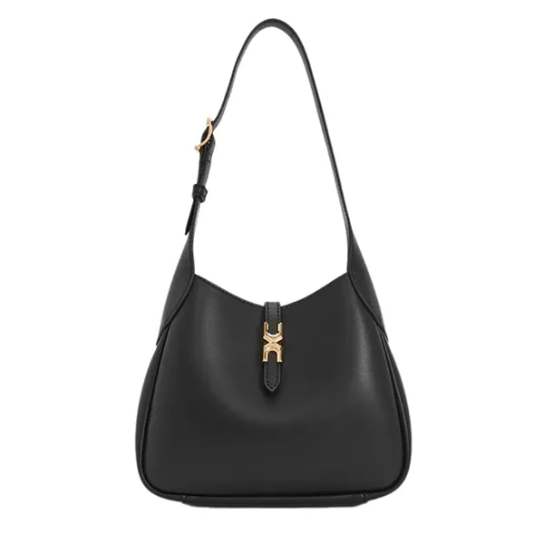 Túi Đeo Vai Nữ Charles & Keith Mini Adalyn Metallic Buckle Dusted Black Shoulder Bag CK2-40782727 Màu Đen