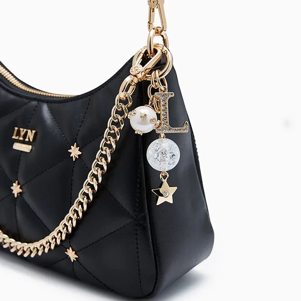 Túi Đeo Vai Nữ Lyn North Tricia Star Quilted Shoulder Bag L25FBWA115 Black Màu Đen