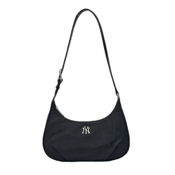 Túi Đeo Vai Nữ MLB Basic Vintage Nylon Hobo Bag New York Yankees 3ABQVN16N-50BKS Màu Đen
