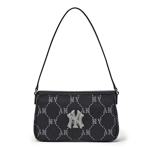 Túi Đeo Vai Nữ MLB New York Yankees Diamond Monogram Jacquard Mini Hobo Bag 3ABQMJ16N-50BKS Màu Đen Họa Tiết