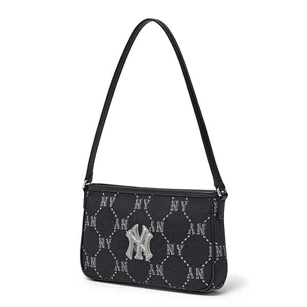 Túi Đeo Vai Nữ MLB New York Yankees Diamond Monogram Jacquard Mini Hobo Bag 3ABQMJ16N-50BKS Màu Đen Họa Tiết