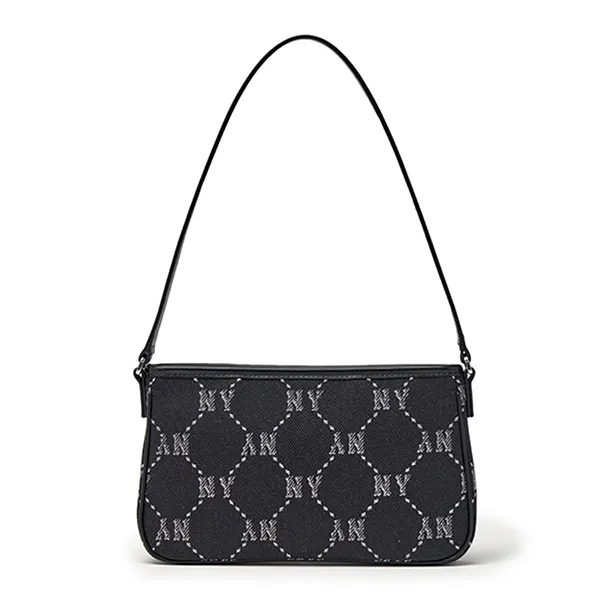 Túi Đeo Vai Nữ MLB New York Yankees Diamond Monogram Jacquard Mini Hobo Bag 3ABQMJ16N-50BKS Màu Đen Họa Tiết