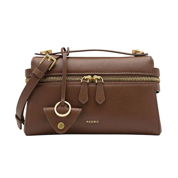 Túi Đeo Vai Nữ Pedro Alyssa Leather Shoulder Bag Brown PW2-75210181 Màu Nâu