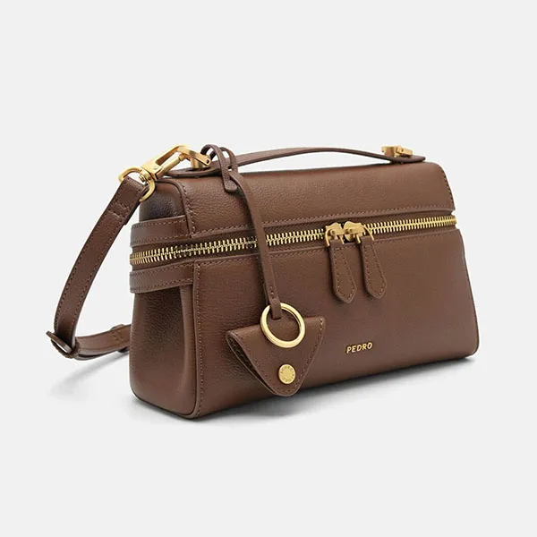 Túi Đeo Vai Nữ Pedro Alyssa Leather Shoulder Bag Brown PW2-75210181 Màu Nâu