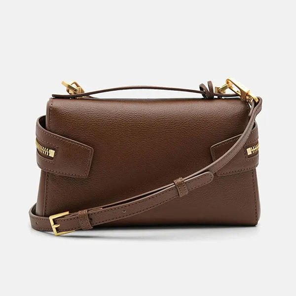 Túi Đeo Vai Nữ Pedro Alyssa Leather Shoulder Bag Brown PW2-75210181 Màu Nâu
