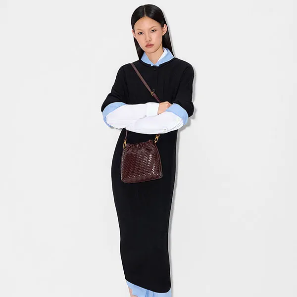 Túi Đeo Vai Nữ Pedro Cami Small Shoulder Bag PW2-75210182 Màu Đỏ Burgundy