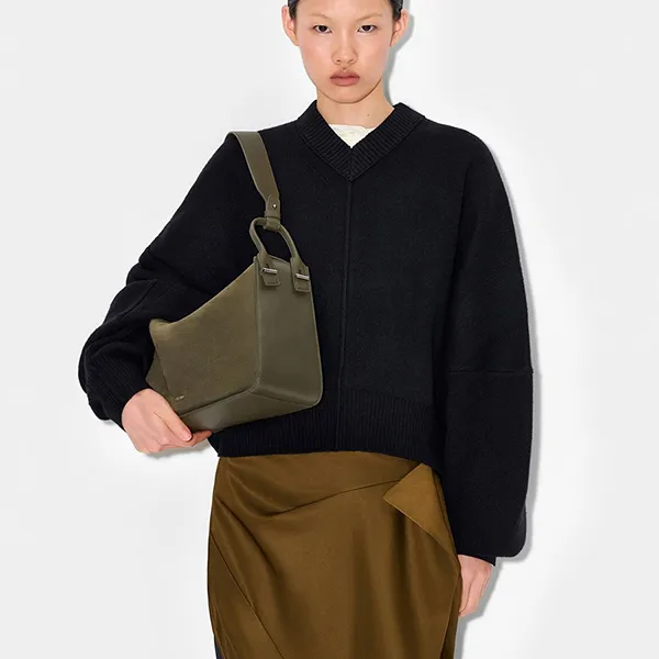 Túi Đeo Vai Pedro Demi Maxi Rectangular Shoulder Bag Army Green PW2-75210180-1 Màu Xanh Olive