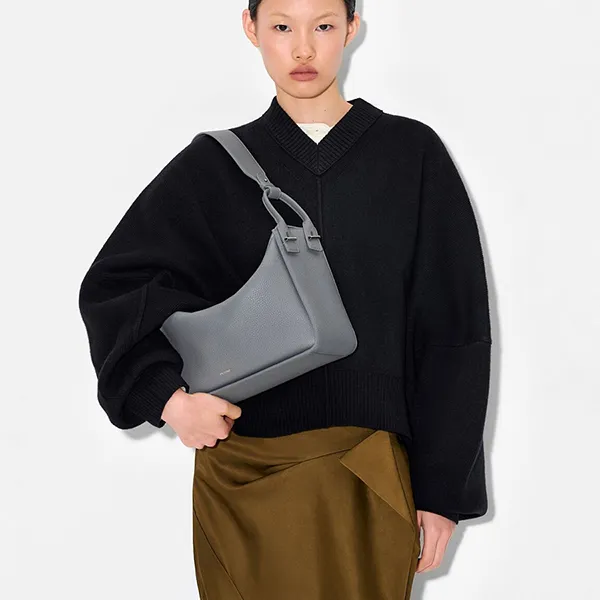 Túi Đeo Vai Nữ Pedro Demi Maxi Rectangular Shoulder Bag Gray PW2-75210180-1 Màu Xám