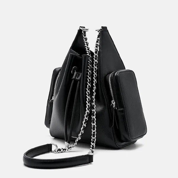 Túi Đeo Vai Nữ Pedro Drawstring Bucket Bag PW2-15060016 Black Màu Đen