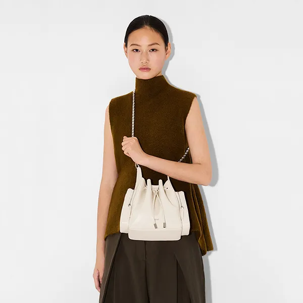 Túi Đeo Vai Nữ Pedro Drawstring Bucket Bag PW2-15060016 Chalk Màu Kem