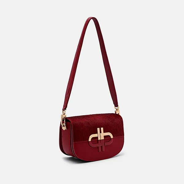 Túi Đeo Vai Nữ Pedro Duet Calf Hair Shoulder Bag - Red Pony PW2-75210151-10_RED.PO_XS Màu Đỏ