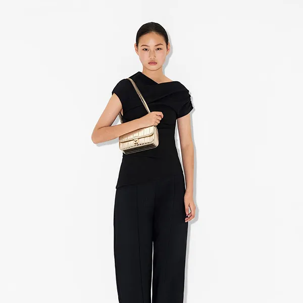 Túi Đeo Vai Nữ Pedro Farida Leather Mini Shoulder Bag PW2-76390137 Gold Màu Vàng