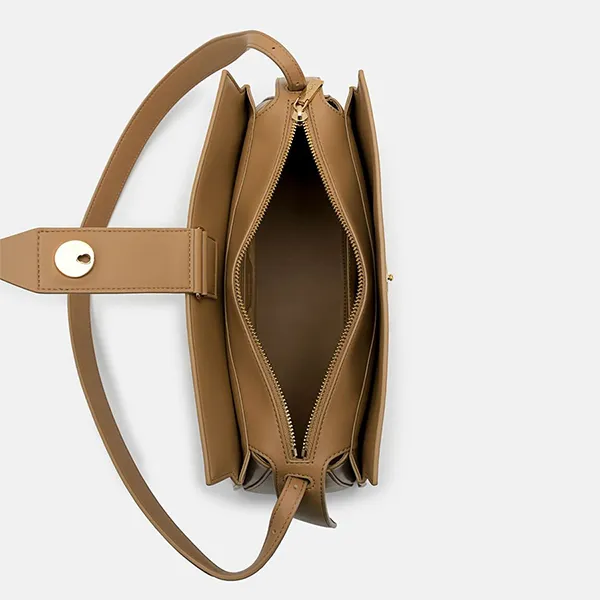 Túi Đeo Vai Nữ Pedro Geometric Trapezoid Shoulder Bag Camel Gold PW2-56390044_CAMEL Màu Nâu Camel