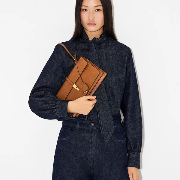 Túi Đeo Vai Nữ Pedro Hitch Flap Shoulder Bag Cognac PW2-75210190 Màu Nâu