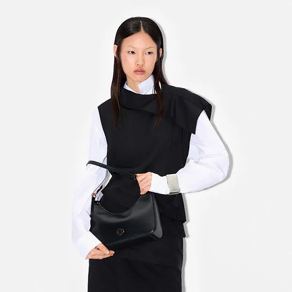 Túi Đeo Vai Nữ Pedro Icon Leather Hobo Bag PW2-36390020 Black Màu Đen