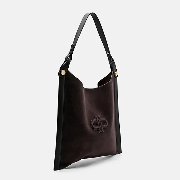 Túi Đeo Vai Nữ Pedro Icon Oversized Suede Shoulder Bag Dark Brown PW2-75210179-1 Màu Nâu Đậm