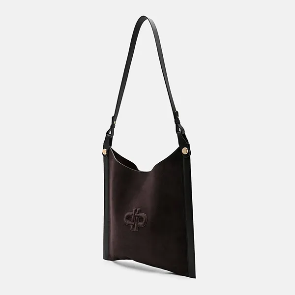 Túi Đeo Vai Nữ Pedro Icon Oversized Suede Shoulder Bag Dark Brown PW2-75210179-1 Màu Nâu Đậm